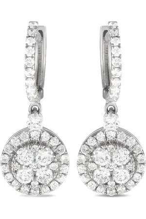 LB Exclusive 18K white gold diamond drop earrings