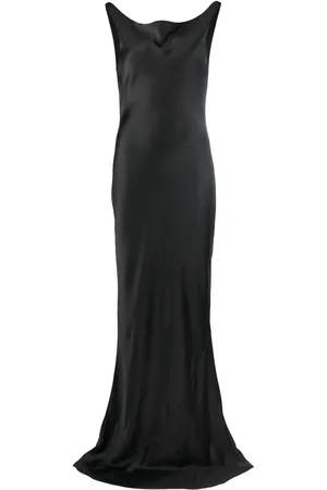 Norma Kamali Cowl-neck satin gown