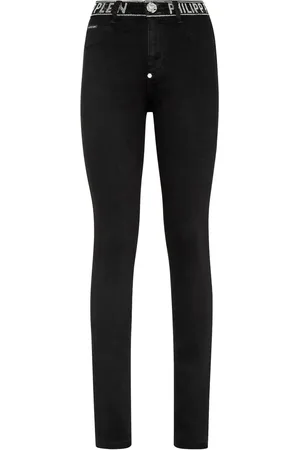 Philipp Plein Crystal-embellished high-waist jeans
