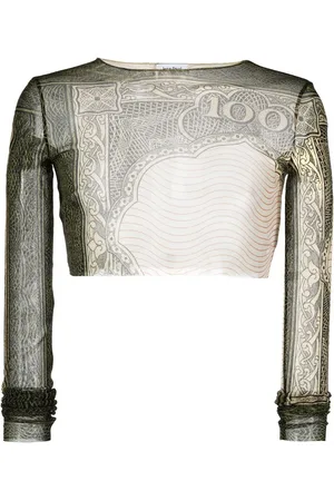 Jean Paul Gaultier Graphic-print stretch cropped top