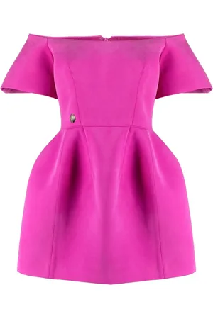 Philipp Plein Off-shoulder silk mini dress