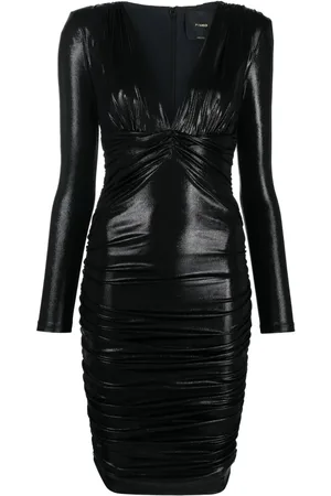 Pinko V-neck ruched dress