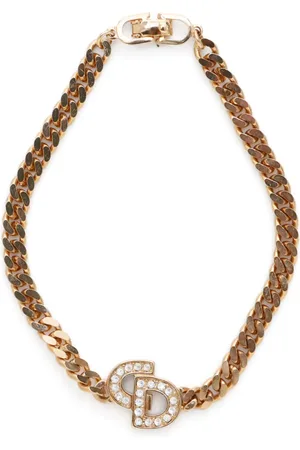 Dior CD rhinestone chain bracelet