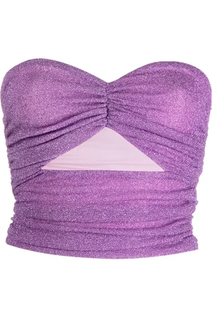 AMEN Lurex cropped top