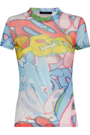 Philipp Plein Graffiti-print tulle T-shirt