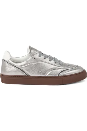 Brunello Cucinelli Lamé-effect leather sneakers