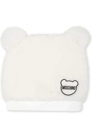 Moschino Logo-appliqué faux-shearling beanie