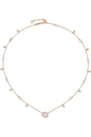 Gucci 18K rose gold Interlocking Gourmette diamond necklace