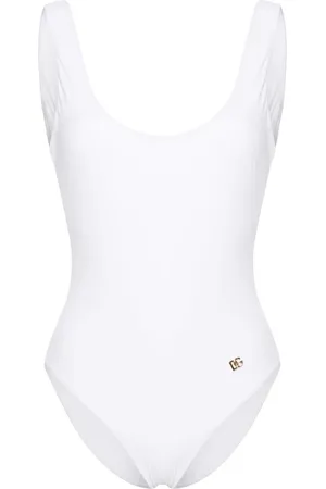 Dolce & Gabbana Racer-Style logo-plaque swimsuit