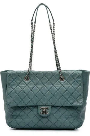 CHANEL 2016-2017 Large CC Quilted Washed Lambskin Front Flap tote bag