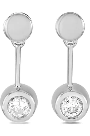 LB Exclusive 14K white gold diamond earrings