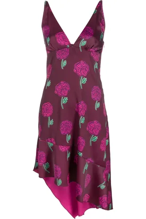 VERSACE Floral-print sleeveless dress