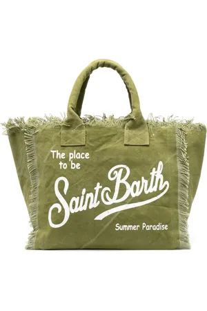 MC2 SAINT BARTH Logo-print canvas beach bag