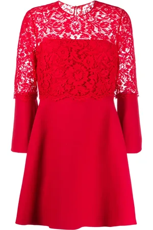 VALENTINO GARAVANI Floral lace A-line minidress