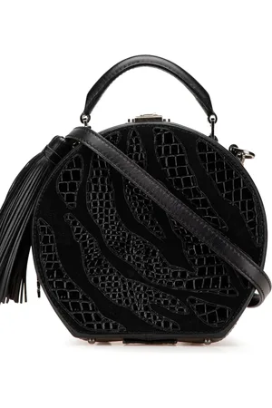Saint Laurent 2018 Small Croc Embossed Leather Mica Hatbox satchel