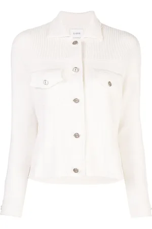 Barrie Contrast-stitch knitted jacket