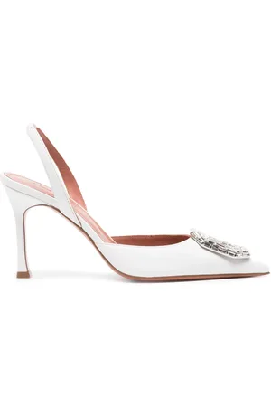 Amina Muaddi 95mm Camelia crystal-buckle pumps