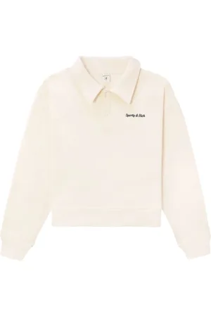 Sporty & Rich Logo-embroidered cotton jumper