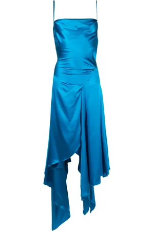 Feben Cowl asymmetric midi dress