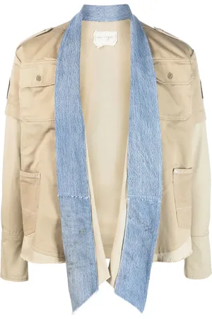 GREG LAUREN Two-tone cotton military jacket