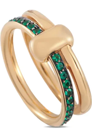 Pomellato 18K yellow Together emerald ring