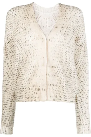 Twin-Set Brushed-effect open-knit cardigan