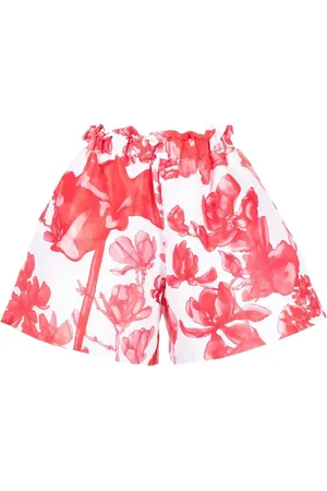 Kika Vargas Floral-print paperbag shorts