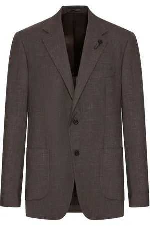 LARDINI Textured two-button blazer