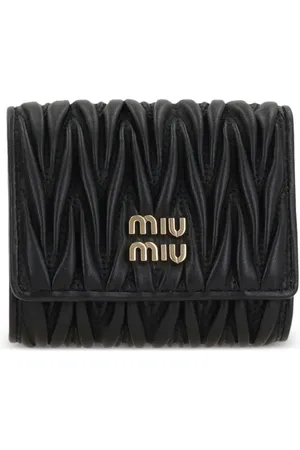 Miu Miu Logo-lettering matelassé wallet