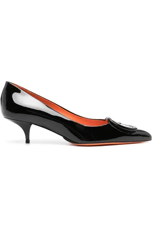 santoni 48mm pointed-toe patent leather pumps
