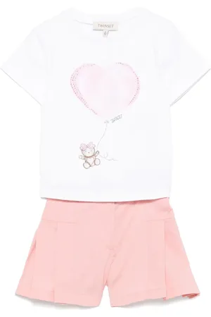 Twin-Set Illustration-print shorts set