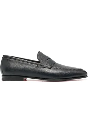 santoni Penny-slot leather loafers