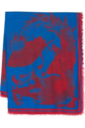 Alexander McQueen Graphic-print fringed scarf