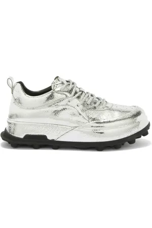 Jil Sander Metallic-effect leather sneakers