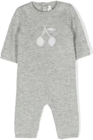 BONPOINT Tilouana cherry-embroidery knitted romper