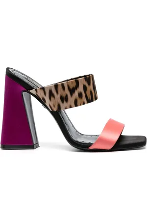 Roberto Cavalli Contrasting panel sculpted-heel sandals