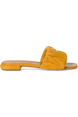 Miu Miu Matelassé suede slides