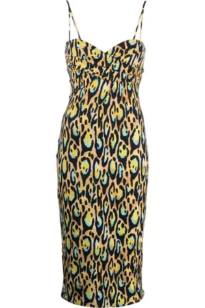Roberto Cavalli Leopard print sleeveless midi dress
