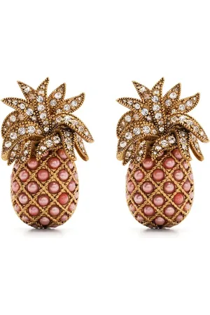 Roberto Cavalli Ananas-motif clip-on earrings