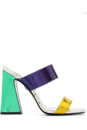 Roberto Cavalli Snakeskin-effect foiled sandals
