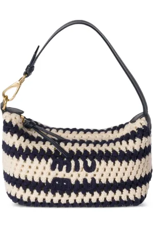 Miu Miu Striped crochet shoulder bag
