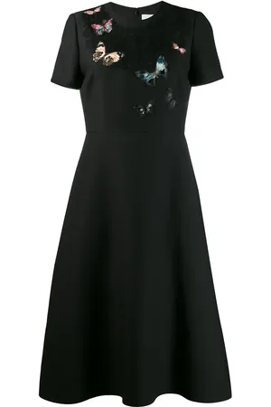 VALENTINO GARAVANI Embroidered crêpe couture dress