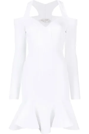 Alexander McQueen V-neck knitted mini dress