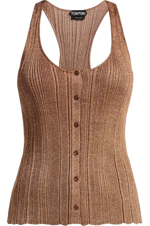 Tom Ford Lurex-detailing ribbed tank top