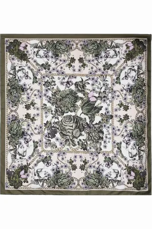 Alexander McQueen Blossom Skull scarf