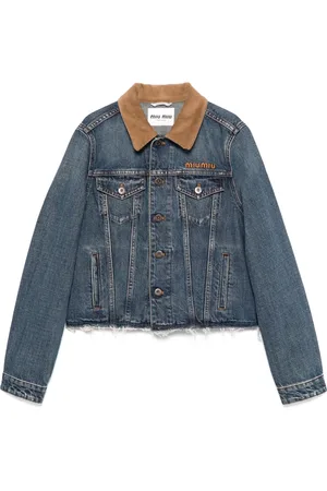 Miu Miu Corduroy-collar denim jacket
