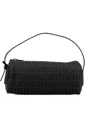 Fendi 2000-2024 Zucchino Canvas Barrel Pochette handbag