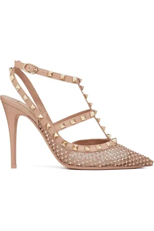 VALENTINO GARAVANI Rockstud 100mm crystal-embellished mesh pumps