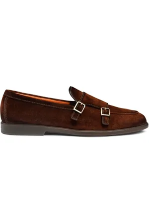 santoni Suede monk shoes