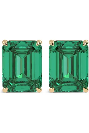 VEYNOU 14kt recycled yellow Eden Essence emerald stud earrings